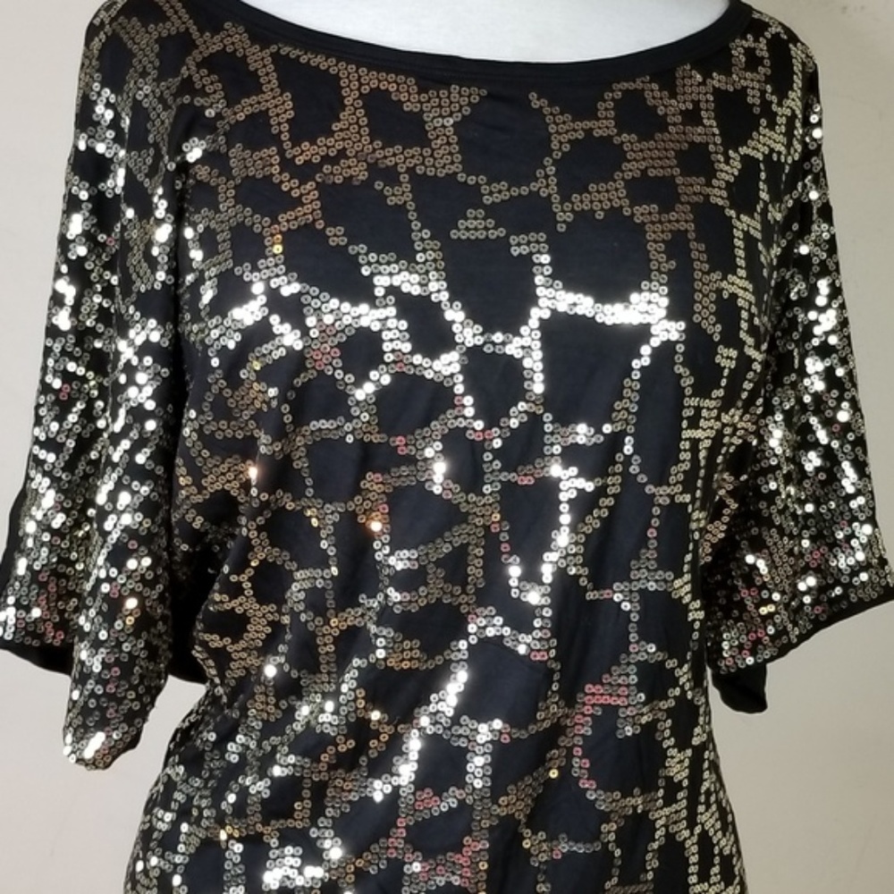 Michael Kors Animal Print Sequins Top - 3X